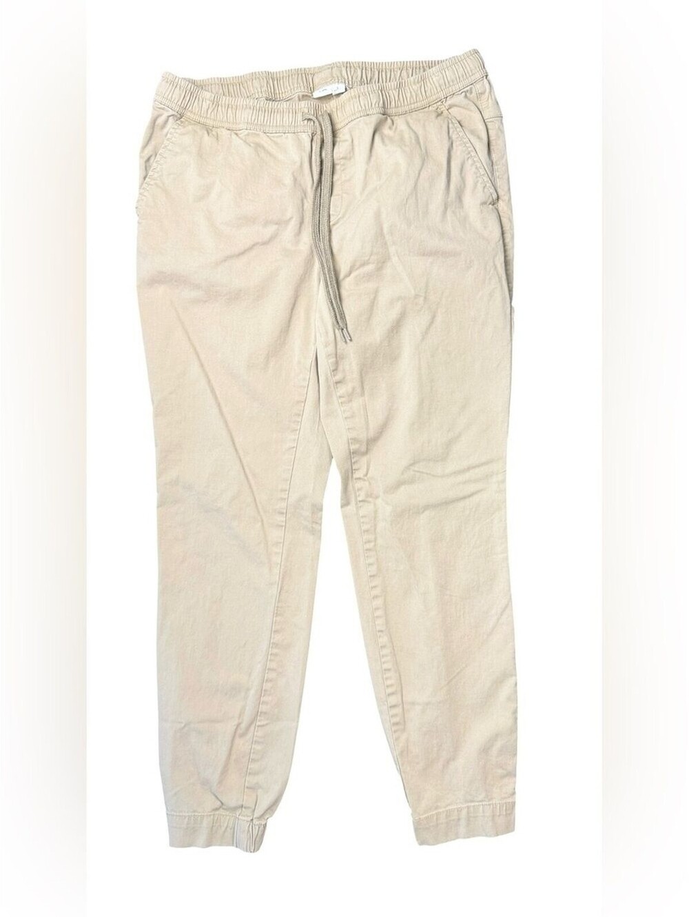Tentree Organic Cotton Jogger Pants Women's Large Tan Drawstring Stretch Khaki
